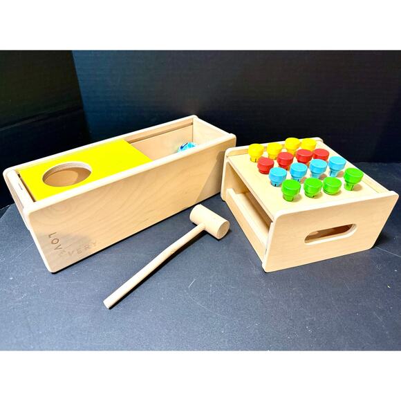 Lovevery Sliding Top Box & ball; tap color wooden box infant toddler Montessori - Picture 1 of 5